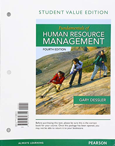 Stock image for Fundamentals of Human Resource Management, Student Value Edition + 2019 MyLab Management with Pearson eText -- Access Card Package (4th Edition (NEW!!) for sale by BookHolders
