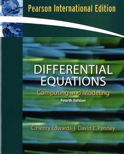 Beispielbild fr Differential Equations Computing and Modeling, 4Th Edition zum Verkauf von David's Books