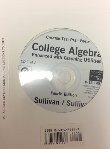 College Algebra Lecture Series: Enhanced With Graphing Utilities (9780136002017) by Sullivaniii, Michael; Sullivan, Michael