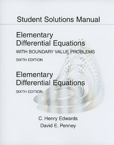 Beispielbild fr Student Solutions Manual for Elementary Differential Equations: With Boundary Value Problems zum Verkauf von AwesomeBooks