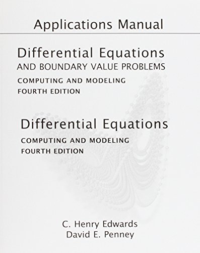 Beispielbild fr Applications Manual for Differential Equations and Boundary Value Problems: Computing and Modeling zum Verkauf von Buchpark