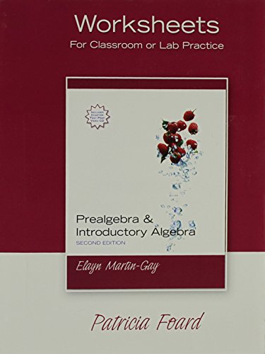 Worksheets for Prealgebra and Introductory Algebbra: Worksheets - Martin-Gay, K. Elayn Elayn