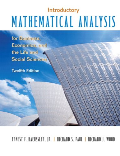 Introductory Mathematical Analysis for Business, Economics and the Life and Social Sciences Value Package (includes Student's Solutions Manual) (9780136008996) by Haeussler, Ernest F.; Paul, Richard S.; Wood, Richard J.