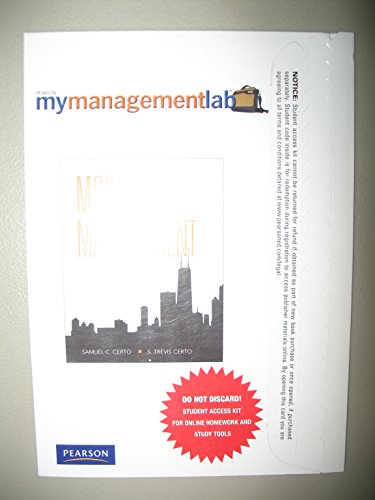 Imagen de archivo de MyManagementLab with E-Book Student Access Code Card for Modern Management a la venta por BookHolders