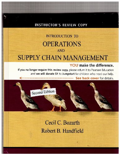 Imagen de archivo de Introduction to Operations and Supply Chain Management (Intructor's Review Copy) a la venta por ThriftBooks-Dallas