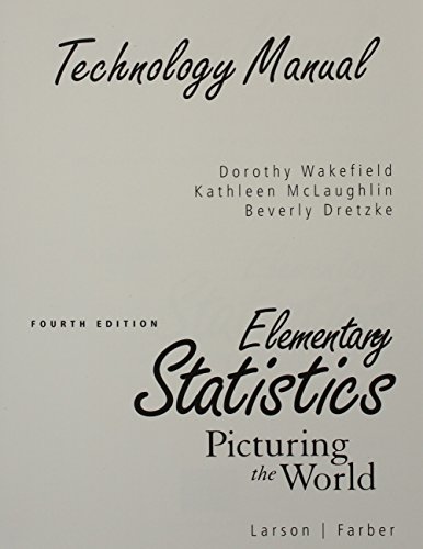 Stock image for Technology Manual : Elementary Statistics Picturing the World for sale by SecondSale