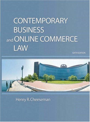 Imagen de archivo de Contemporary Business and Online Commerce Law: Legals, Internet, Ethical, and Global Environments a la venta por HPB-Red