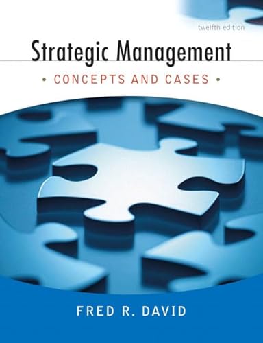 Beispielbild fr Strategic Management : Concepts and Cases zum Verkauf von Better World Books