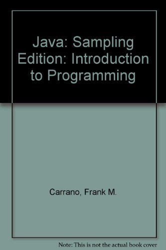 Stock image for Java: Introduction to Problem Solving and Programming (5th Sampling Edition) for sale by ThriftBooks-Dallas