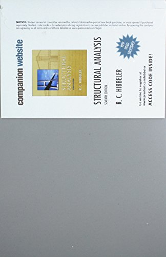 Imagen de archivo de Companion Website Student Access Code Card (Standalone) for Structural Analysis, 7e by Hibbeler a la venta por BooksRun