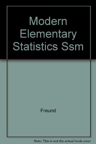 9780136027560: Modern Elementary Statistics Ssm