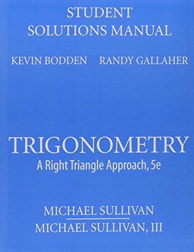 Beispielbild fr Trigonometry : A Right Triangle Approach zum Verkauf von Better World Books