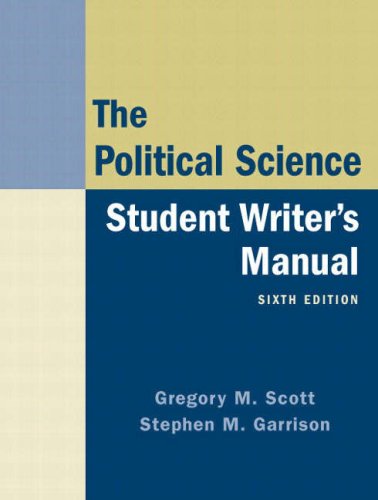 Imagen de archivo de The Political Science Student Writer's Manual a la venta por Open Books