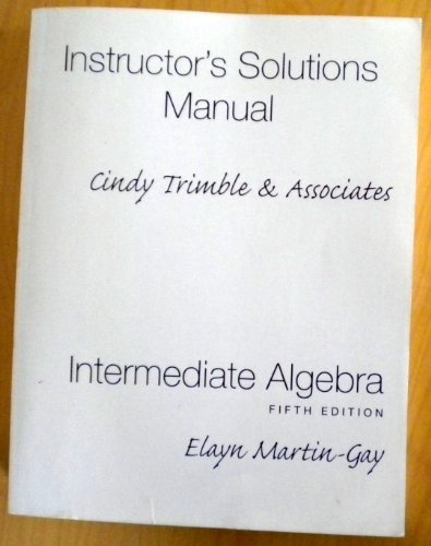 Beispielbild fr Intermediate Algebra Fifth Edition - Instructor's Solution Manual zum Verkauf von HPB-Red