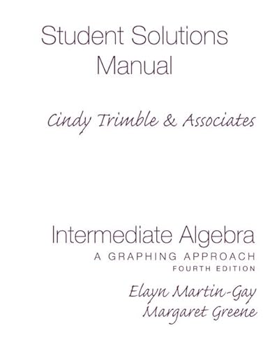Imagen de archivo de Student Solutions Manual (Standalone) for Intermediate Algebra: A Graphing Approach a la venta por Buchpark