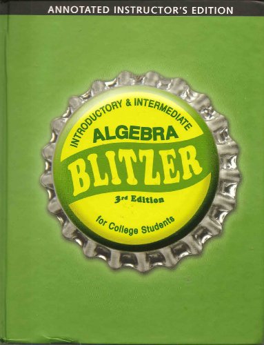 Imagen de archivo de Introductory & Intermediate Algebra for College Students (Annotated Instructor's Edition) a la venta por St Vincent de Paul of Lane County