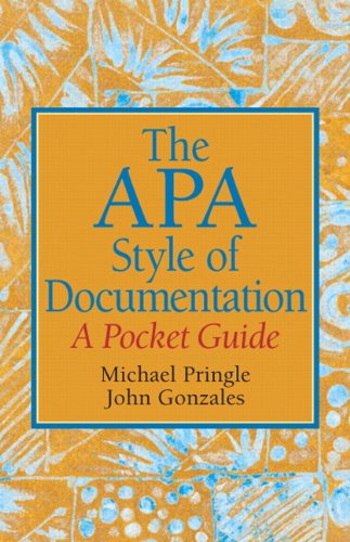 Beispielbild fr APA Style of Documentation, The: A Pocket Guide zum Verkauf von Wonder Book