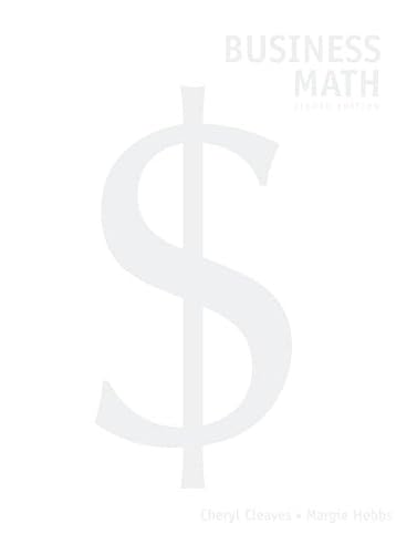 Business Math (9780136054610) by Cleaves, Cheryl; Hobbs, Margie