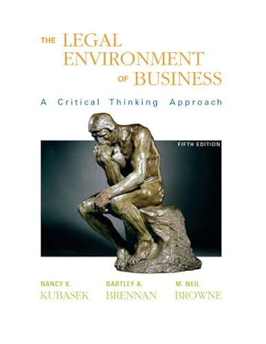 Imagen de archivo de The Legal Environment of Business: A Critical Thinking Approach a la venta por ThriftBooks-Dallas