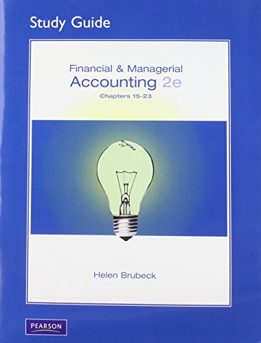 Stock image for Study Guide to Financial and Managerial Accounting, Chapters 15-23 for sale by HPB-Red