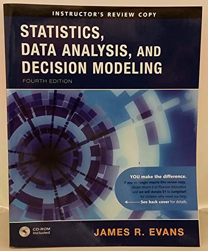 Stock image for Statistics, Data Analysis, and Decision Modeling (Instructor's Review Copy - Statistics Data Analysis, and Decision Modeling) for sale by ThriftBooks-Atlanta