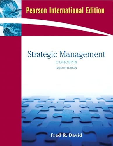 Imagen de archivo de Strategic Management: Concepts: International Edition a la venta por WorldofBooks
