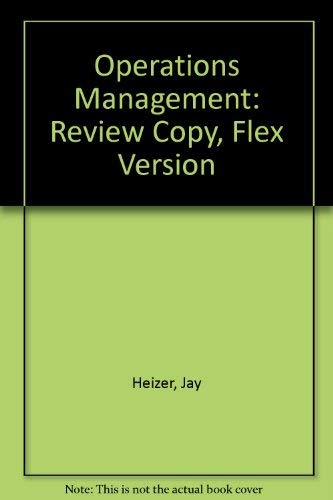 Beispielbild fr Operations Management: Review Copy, Flex Version zum Verkauf von HPB-Red