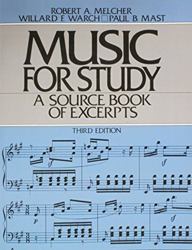 9780136074748: Music for Study: A Source Book of Excerpts