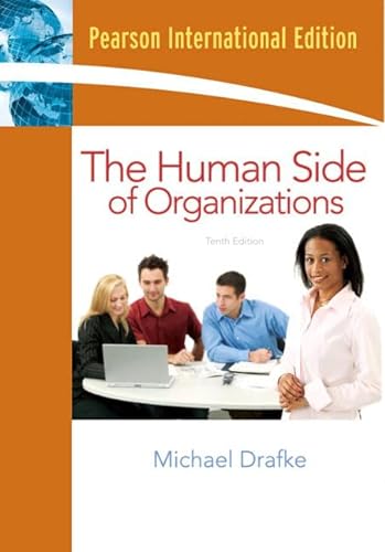 Beispielbild fr Human Side of Organizations: International Edition zum Verkauf von WorldofBooks