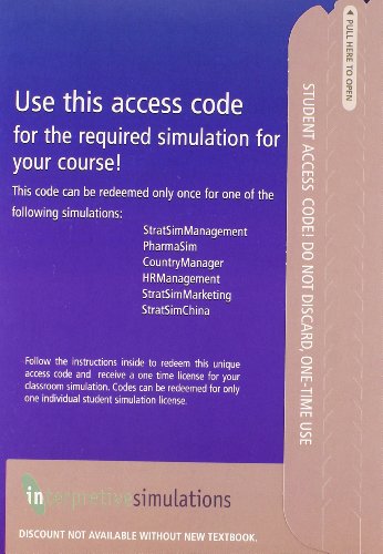 Interpretive Simulations Access Code Card Group B By Interpretive New Misc Supplies 2008 1st 