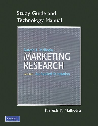 Technology Manual Marketing Research: An Applied Orientation (9780136085454) by Malhotra, Naresh K.