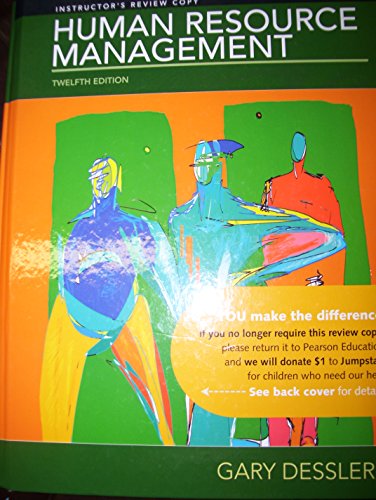 Stock image for Human Resource Management, by Dessler, 12th Edition, US for sale by ThriftBooks-Dallas