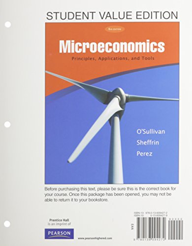 Beispielbild fr Microeconomics: Principles, Applications, and Tools, Student Value Edition (6th Edition) zum Verkauf von Iridium_Books