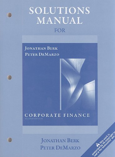 9780136103998: Solutions Manual for Corporate Finance