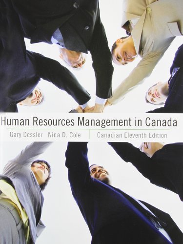 Imagen de archivo de Human Resources Management in Canada a la venta por Better World Books