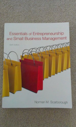 Beispielbild fr Essentials of Entrepreneurship and Small Business Management zum Verkauf von Better World Books