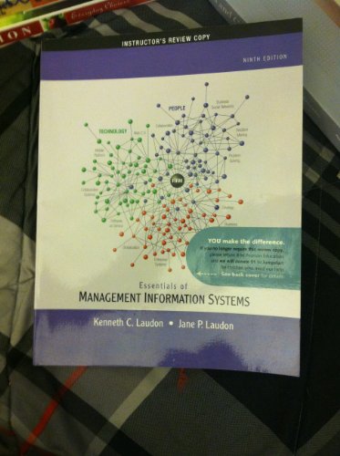 Beispielbild fr Essentials of Management Information Systems: Instructor's Review Copy zum Verkauf von Wonder Book