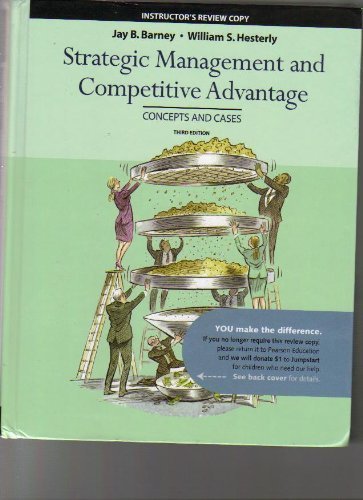 Imagen de archivo de Strategic Management Competitive Advantage, Concepts and Cases, 3rd Edition, Instructor Copy a la venta por Better World Books