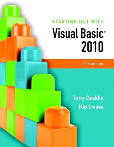 Beispielbild fr Starting Out With Visual Basic 2010 zum Verkauf von Basement Seller 101