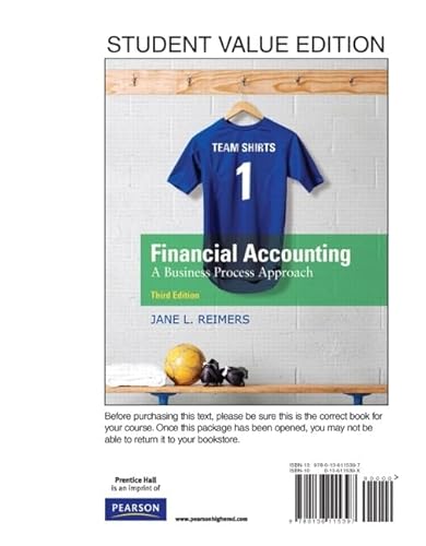 Stock image for Financial Accounting: Business Process Approach, Student Value Edition (3rd Edition) for sale by Iridium_Books