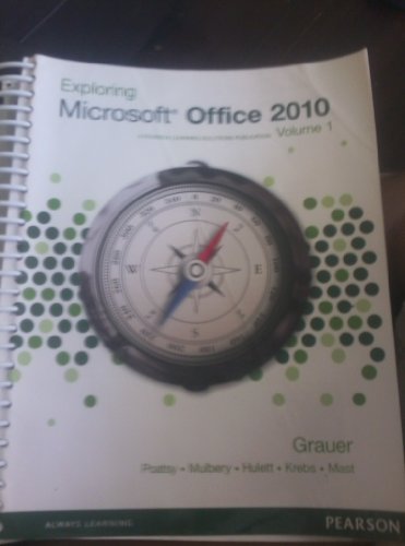 9780136122326: Exploring Microsoft Office 2010, Volume 1 (Exploring Microsoft 2010)