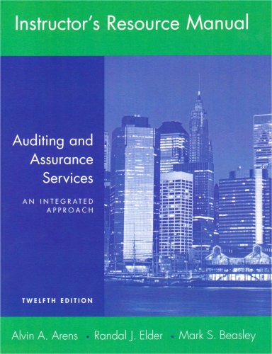 Stock image for Auditing and Assurance Services: An Integrated Approach (Instructor's Resource Manual) for sale by BookHolders