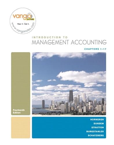 Beispielbild fr Introduction to Management Accounting (Chapters 1-17) zum Verkauf von BookHolders