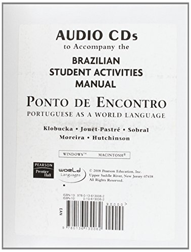Audio CDs for Brazilian Sam for Ponto de Encontro: Portuguese as a World Language (Spanish Edition) (9780136130062) by Klobucka, Anna; De Jouat-Pastre, Clemence; Sobral, Patricia Isabel; Moreira, Luci De; Hutchinson, Amelia P