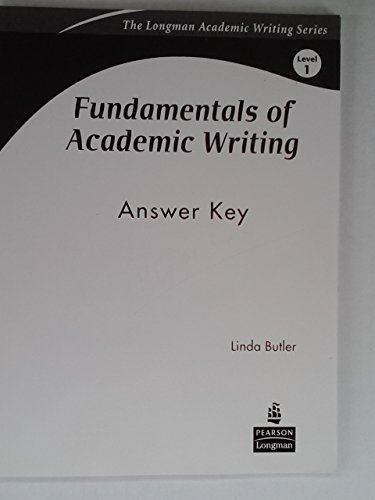 Beispielbild fr Fundamentals of Academic Writing Answer Key zum Verkauf von medimops