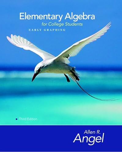 Beispielbild fr Elementary Algebra Early Graphing for College Students zum Verkauf von Better World Books