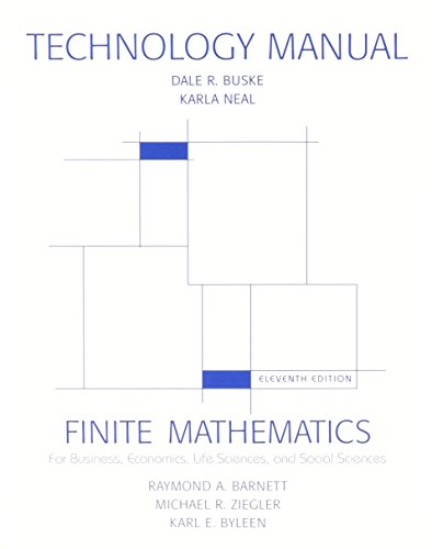 Stock image for Technology Manual : Finite Mathematics for Business, Economics, Life Sciences, and Social Sciences; 11th Edition for sale by a2zbooks