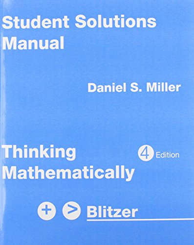 9780136155393: Student Solutions Manual (Highered) for Thinking Mathematically
