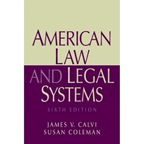 Beispielbild fr American Law and Legal Systems (6th Edition) zum Verkauf von HPB-Red