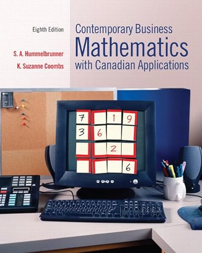9780136156086: Contemporary Business Mathematics with Canadian Applications